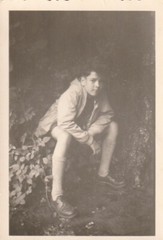 Photo Pretty Boy Lederhosen Boy Scouts in the Forest Snapshot 1950s