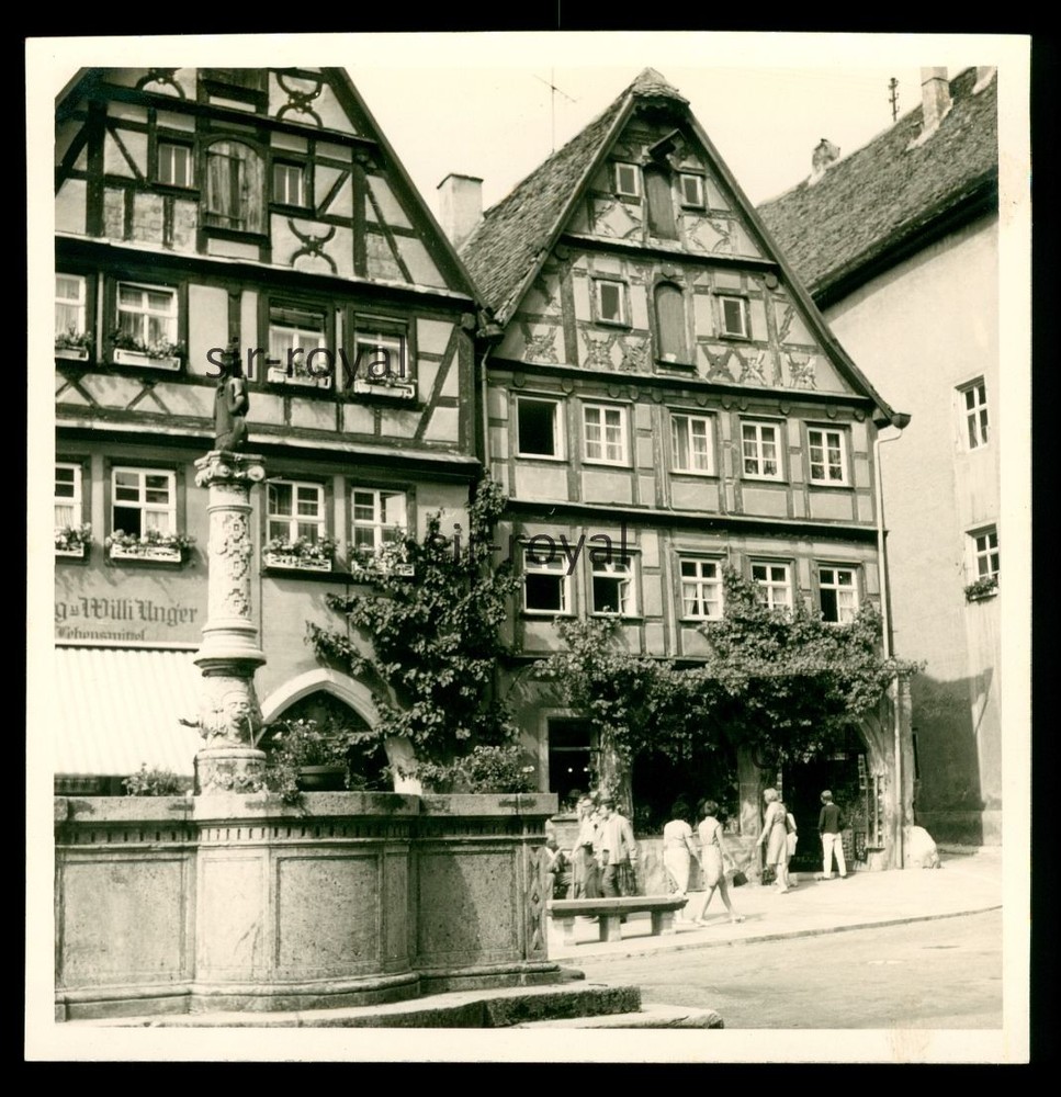 Rothenburg Tauber 1968 – Fountain in Herrengasse – 1960s – Photo 9x9cm
