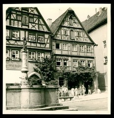 Rothenburg Tauber 1968 – Fountain in Herrengasse – 1960s – Photo 9x9cm