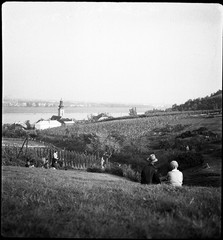 view at Kahlenbergerdorf (Vienna, Donau) by Eduard PEZDIKA, vintage fine art ne