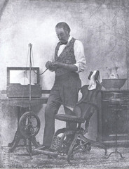 Hendrickson Original Photo Sepia HENDRICKSON HIMSELF IN DENTAL EXAM ROOM 11×14″