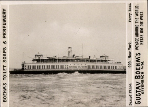 Photo New York City USA, Steam Ferry, Advertising Boehm’s Toilet Soap – 11088205