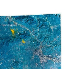 Vintage 1982 Landsat-4 Los Angeles Satellite Photograph EOSAT Hughes 16×20 Color