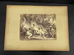 Curiosa Albumen Photograph Engraving François Boucher A. Calavas Paris 1875