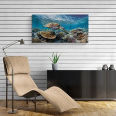 Turtle Painting Photo Art HD Canvas Poster Ocean Coral Reef Wall Art Home Decor