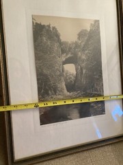 Hal BURROWES c. 1910s NATURAL BRIDGE OF VIRGINIA HAND PHOTOGRAPH, SIGNEd Antique
