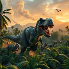 3 Digital Image Picture Photo Dinosaur Wallpaper Background Desktop Print AI Art