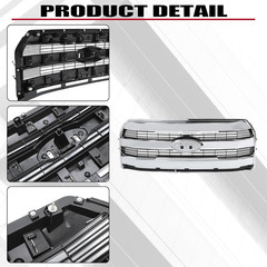 Front Chrome Grille Compatible with 2015-2017 Ford F-150(Except Raptor) Mesh Rad