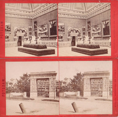 Rare stereo photographs by H. Selle, Potsdam around 1880, 4 originals on box