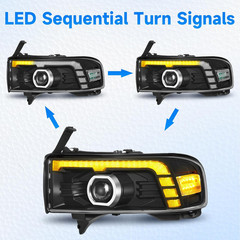 500% Brighter Replacement for 1994-2001 Dodge Ram 1500/1994-2002 Dodge Ram Picku