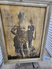 Denyseus Versailles Large Emulsion Transfer Vtg Wood Frame 48×36 Suzanne Lee 80s