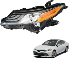 Headlight Black Housing Assembly Clear Lens Headlights Left Side Replacement for