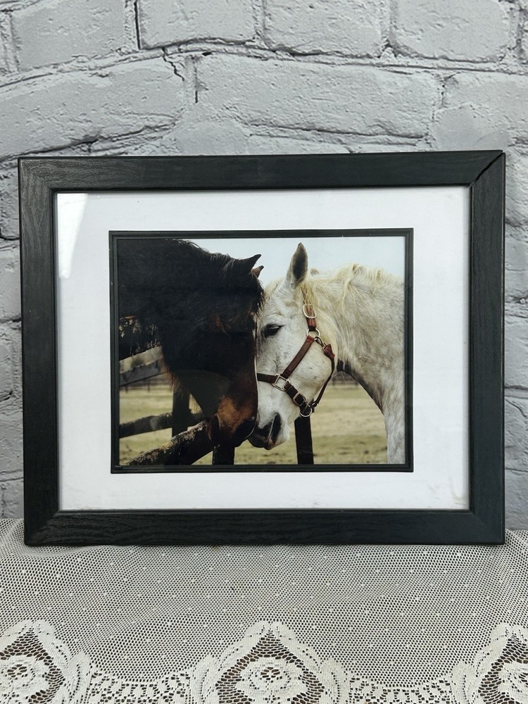 Jennifer Meyers Equestrian Photography «Horse Kiss» Framed & Matted Wall Art