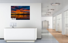 Twilight Reflections: Lake Havasu Sunset Arizona Landscape Print