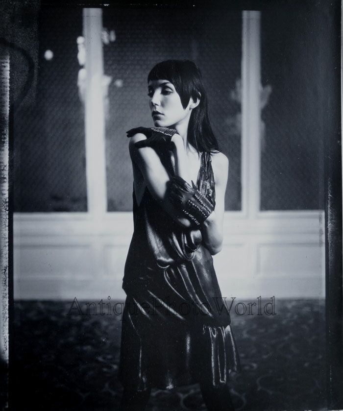 Woman in gloves sexy fashion art photo