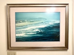 Large Vintage Framed South Beach Miami Florida 1966 Photograph Signed 40×31″