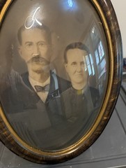 Cindy Cash Owned | Antique Oval Bubble Glass Portrait of Branson Family 16 x 26″