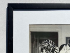 Vintage Mask Family Portrait Surreal Halloween Strange Bizarre BW Art Photograph