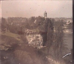 France Paris Parc Des Buttes-Chaumont C1920 Photo Autochrome Plate Vintage