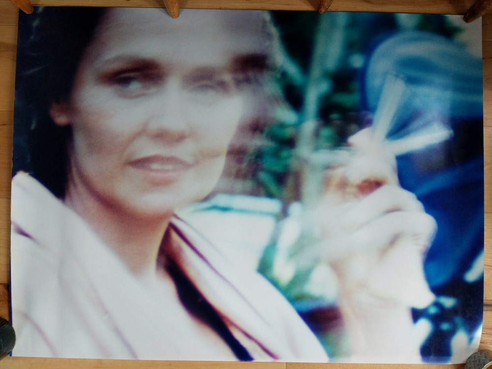 30″ X 40″ Blue art Photograph Of Rachael Blake lady smoking In Lantana