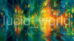 Digital Art Brushstrokes Glowing Patterns Colorful Abstract Wall Art Print 8 PNG