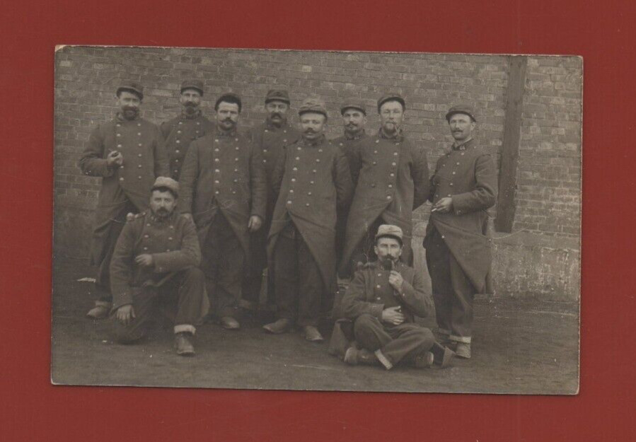 Antique Photography Military Portrait B&W Original Print France 14×9 (J2857)