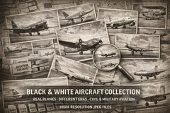 Collection of black and white drawings, aircraft plans:775 images in JPEG format