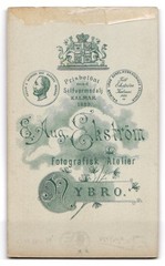 Photograph Aug. Ekström, Nybro, Elegant Gentleman with Walking Stick CDV / Cabinet Photo