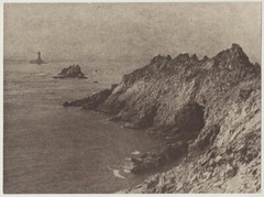 1930s pictorialist lighthouse, seascape, by French photographer, Pointe du Raz