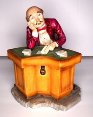 8 1/2 x 11″ COLOR PRINT of JOE the POKER Dealer WAITING for HARVEY to Call or ?