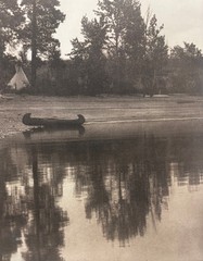 Original EDWARD CURTIS Kutenai Camp NATIVE AMERICAN Canoe & Teepee Photogravure