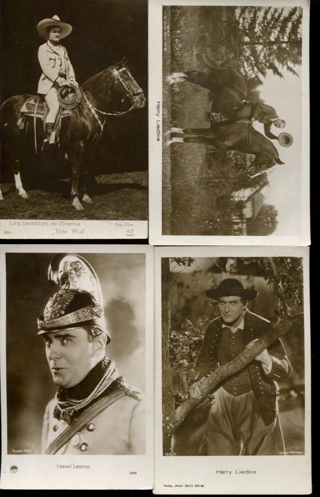 Lot Of 4 Photographs On Cards Harry LIEDTKE And TOM MIX
