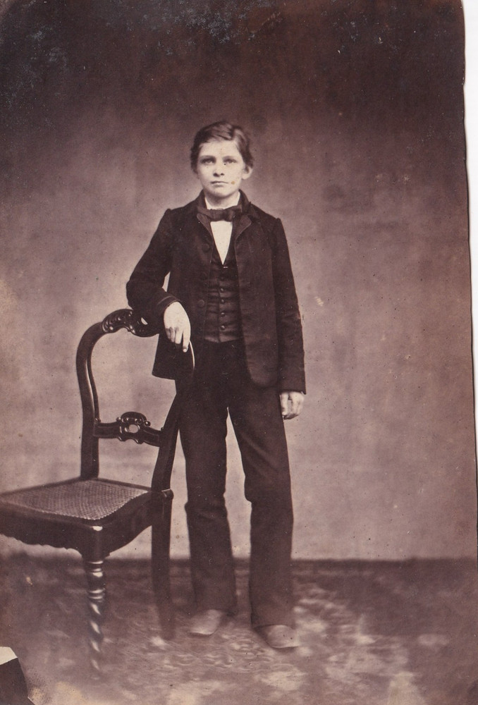 Early Photo on Cardboard – Boy Portrait – Dated 1861