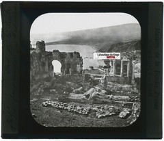 Theater Of Taormina, Italy, Photo Glass Plate, Black & White, Positive 8.5X10 Cm