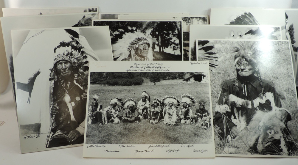 SURVIVORS of LITTLE BIGHORN Signed 16×20″ Photographs by Bill Groethe 1948 Set