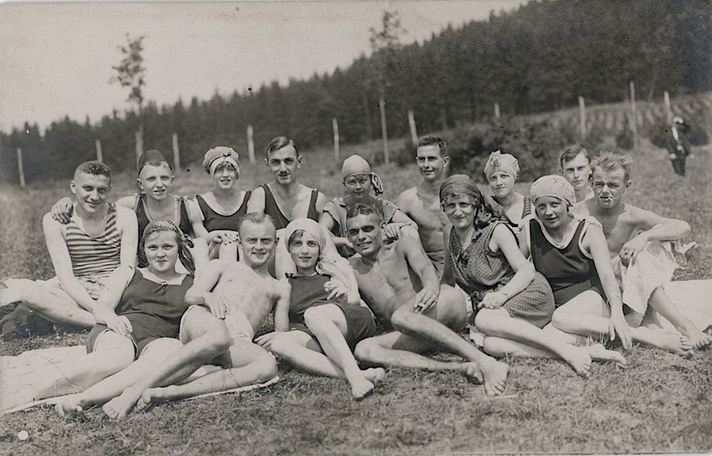Bathing Swimwear Men Women Casual Youth Group Vintage Circa 1920