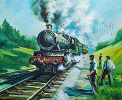 Railroad Locomotive Train in Motion Art DIGITAL DOWNLOAD Print at Home Décor
