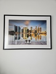 Framed and Matted Golden Morning in Singapore 37×27 inch Picture