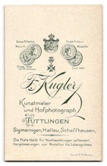 Photograph F. Kugler, Tuttlingen, Sigmaringen Hallau, portrait of a young man
