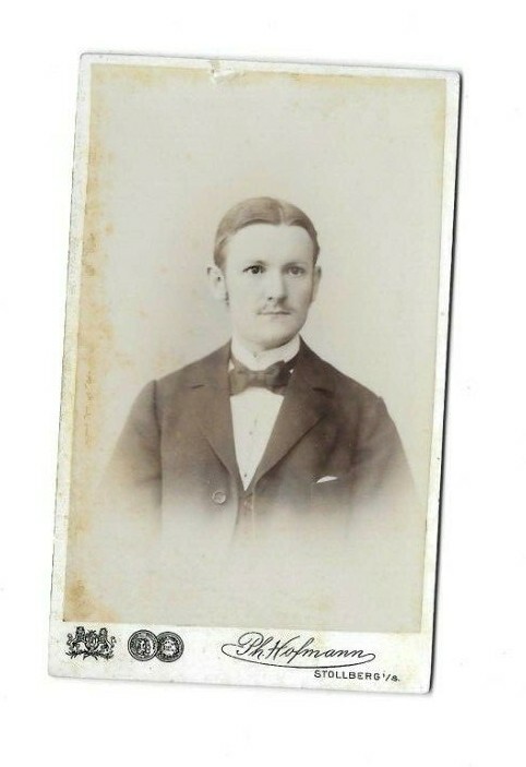 3720- CDV Men’s Portrait * Stolberg i. p. 1900