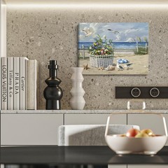 ARTZON Beach Wall Art Decor – Coastal Blue Ocean Seascape Canvas Print, Bi