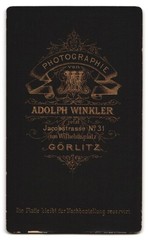 Photograph Adolph Winkler, Görlitz, Jacobstrasse 31, portrait of bourgeois gentleman
