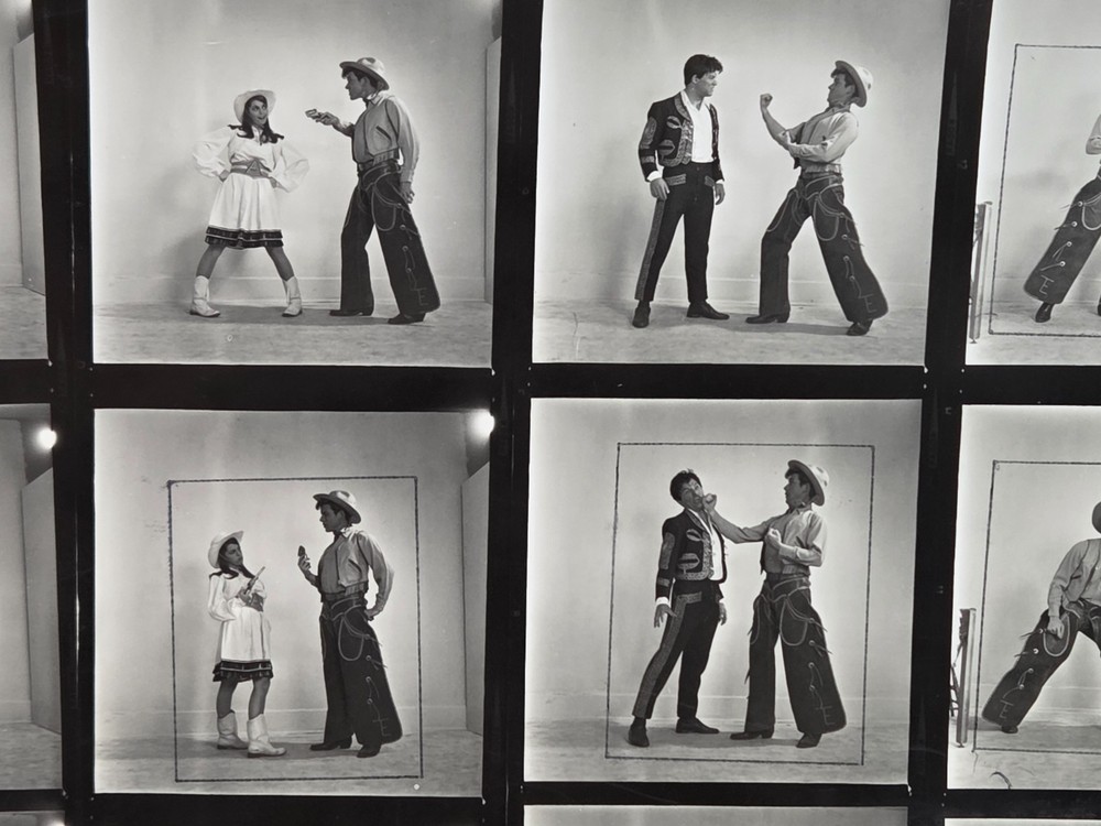 NEWLY FOUND! Hendrickson PHOTO Contact Sheet Proof & Negatives FIGHTING COWBOYS