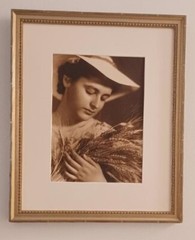 Nelly’s Photo Portrait of a Women Holding a Sheaf of Wheat C. 1930-40