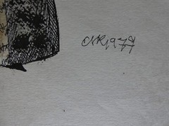 Slotiro – Lady-in-waiting, mixed media, autographed, 1977