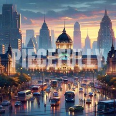 Thailand in Manhwa #002 AI Digital Art Image Hua Lamphong Train Station Anime
