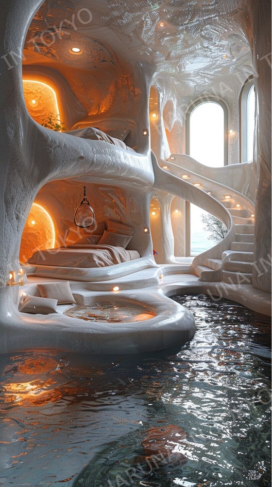Bed room withpool Digital Image Picture Wallpaper Background Desktop