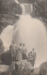 Photo postcard people at the waterfall Gutach Black Forest approx. 1920s