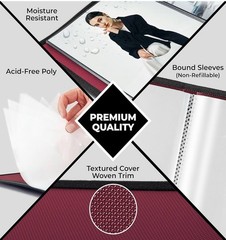 Dunwell Art Portfolio 8.5×11 Folder (Ruby), Black Mounting Paper