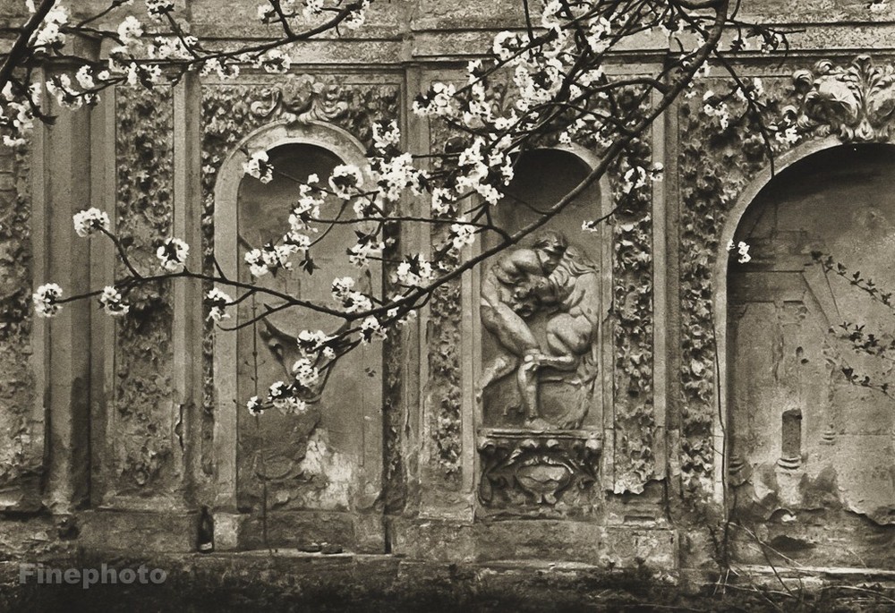 1953 Vintage Print JOSEF SUDEK ~ TROJA CASTLE Gardens Sculpture Photo Art 11X14
